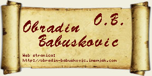 Obradin Babušković vizit kartica